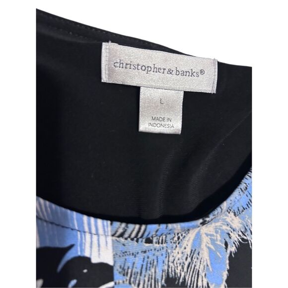 Christopher Banks Women’s Size L Layered Printed Tank Slip On Tunic Tank Blouse - Picture 3 of 11